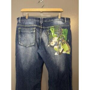 Crest Jeans Bootcut Jeans Juniors 15/16 Blue Stretch Graphic Pocket PDG077A